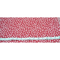 Cotton Fabric Per Metre, 110cm Wide, Tulips WHITE on RED 365.01