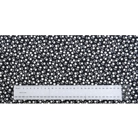 Cotton Fabric Per Metre, 110cm Wide, Tulips WHITE on BLACK 365.03