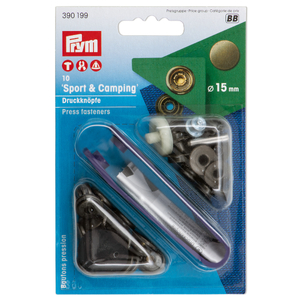 Prym Non-Sew Press Fastener Sport &amp; Camping 15mm Silver-Coloured