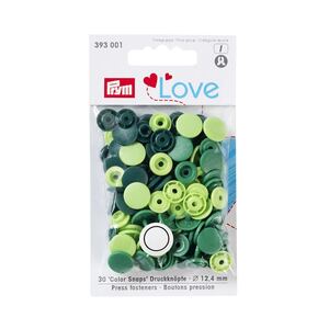 Prym Love Color Snap Fasteners Plastic 12.44mm, Green Mix