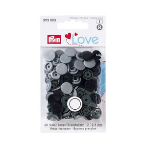 Prym Love Color Snap Fasteners Plastic 12.44mm, Grey Mix