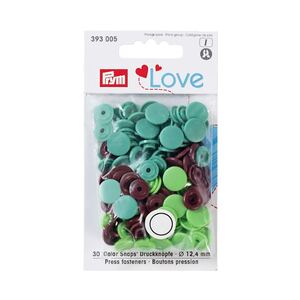Prym Love Color Snap Fasteners Plastic 12.44mm, Green/Light Green/Brown