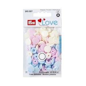 Prym Love Color Snap Fasteners Plastic 12.44mm, Rose/Light Blue/Pearl