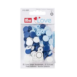 Prym Love Color Snap Fasteners Plastic 12.44mm, Blue/White /Light Blue