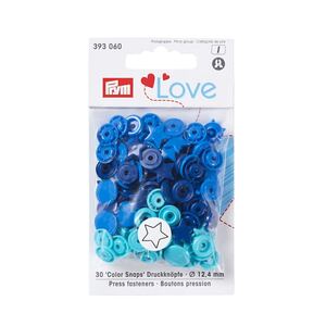Prym Love Colour Snap Fasteners Star, 12.44mm Blue/Turquoise/Ink