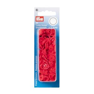 Prym Non-Sew Press Fasteners, Colour Snaps, Round, 12.44mm, Light Red 30pce