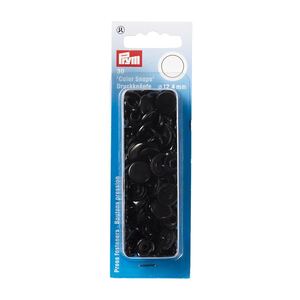 Prym Non-Sew Press Fasteners, Colour Snaps, Round, 12.44mm, Black 30pce