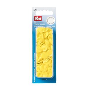 Prym Non-Sew Press Fasteners, Colour Snaps, Round, 12.44mm, Light Yellow 30pce