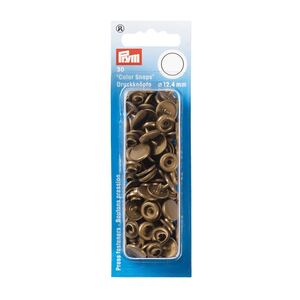 Prym Non-Sew Press Fasteners, Colour Snaps, Round, 12.44mm, Gold 30pce