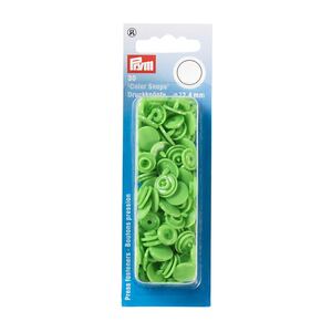 Prym Non-Sew Press Fasteners, Colour Snaps, Round, 12.44mm, Light Green 30pce