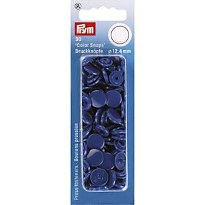 Prym Non-Sew Press Fasteners, Colour Snaps, Round, 12.44mm, Royal Blue 30pce