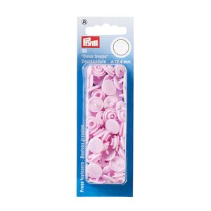 Prym Non-Sew Press Fasteners, Colour Snaps, Round, 12.44mm, Rose 30pce