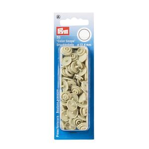 Prym Non-Sew Press Fasteners, Colour Snaps, Round, 12.44mm, Beige 30pce