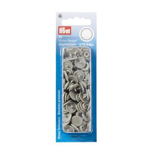 Prym Non-Sew Press Fasteners, Colour Snaps, Round, 12.44mm, Grey 30pce