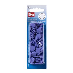 Prym Non-Sew Press Fasteners, Colour Snaps, Round, 12.44mm, Purple 30pce