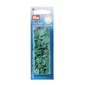 Prym Non-Sew Press Fasteners, Colour Snaps, Round, 12.44mm, Green 30pce