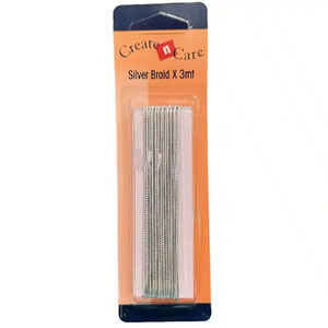 1.5mm Diameter Silver Braid Elastic x 3 metres by Create N Care