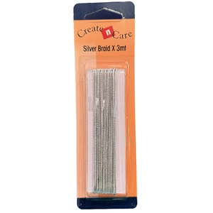 1.5mm Diameter Silver Braid Elastic x 3 metres by Create N Care