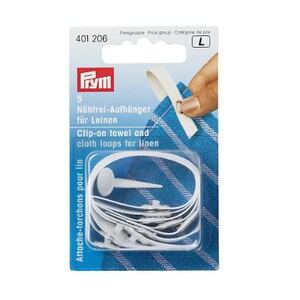 Prym Clip On Towel And Cloth Hooks, Terry, White 5 Pieces