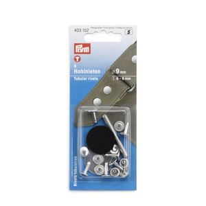 Prym Hollow Rivets, 6-9mm, Silver-Coloured, 8 Per Pack #403152