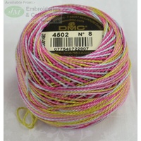 DMC Coloris Thread Perle Cotton No.8 Ball, #4502 VARIEGATED, 10g, 80m