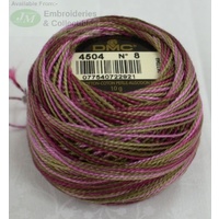 DMC Coloris Thread Perle Cotton No.8 Ball, #4504 VARIEGATED, 10g, 80m