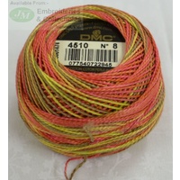 DMC Coloris Thread Perle Cotton No.8 Ball, #4510 VARIEGATED, 10g, 80m