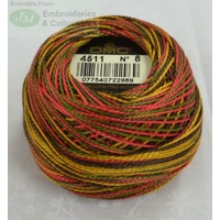 DMC Coloris Thread Perle Cotton No.8 Ball, #4511 VARIEGATED, 10g, 80m