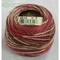 DMC Coloris Thread Perle Cotton No.8 Ball, #4516 VARIEGATED, 10g, 80m