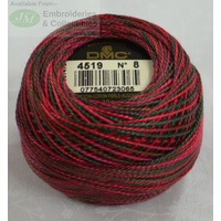 DMC Coloris Thread Perle Cotton No.8 Ball, #4519 VARIEGATED, 10g, 80m