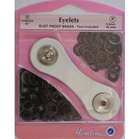 Hemline Eyelets Kit, 5.5mm Eyelets, Washers, Hole Punch &amp; Tool