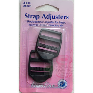 Hemline Strap Adjusters 25mm x 2pcs For Bags, Luggage Straps, Camping etc.