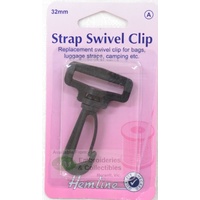Hemline Strap Swivel Clip, 32mm, Replacement for Bags, Luggage, Camping Etc