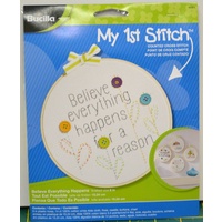 Bucilla My 1st Stitch Cross Stitch Kit w/Hoop 6&quot; (15.25cm) &quot;BELIEVE EVERYTHING&quot;