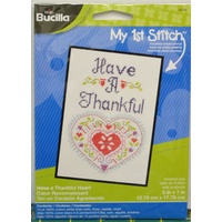 Bucilla My 1st Stitch Cross Stitch Kit 5&quot;x7&quot; &quot;Have A Thankful Heart&quot;
