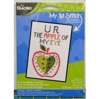 Bucilla My 1st Stitch Cross Stitch Kit 5&quot;x7&quot; &quot;U R The Apple Of My Eye&quot;