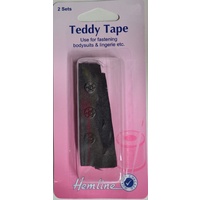 Hemline Teddy Tape Black, Use For Fastening Bodysuits, Lingerie Etc, 2 Sets
