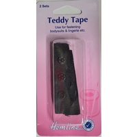 Hemline Teddy Tape Black, Use For Fastening Bodysuits, Lingerie Etc, 2 Sets