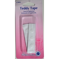 Hemline Teddy Tape White, Use For Fastening Bodysuits, Lingerie Etc, 2 Sets