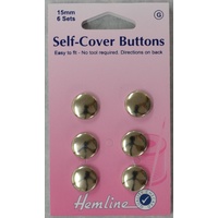 Hemline Self Cover Buttons 15mm 6 Sets Easy to Fit No Tools Required, Directions