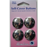 Hemline Self Cover Buttons 29mm 4 Sets Easy to Fit No Tools Required