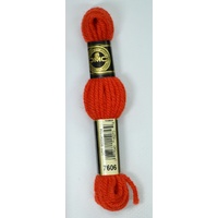 DMC Tapestry Wool #7606 BRIGHT ORANGE RED Laine Colbert wool 8m Skein