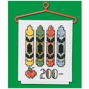 CRAYONS Mini Counted Cross Stitch Ornament Kit