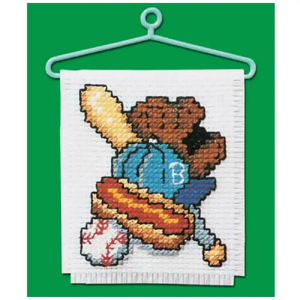 BASEBALL SET Mini Counted Cross Stitch Ornament Kit