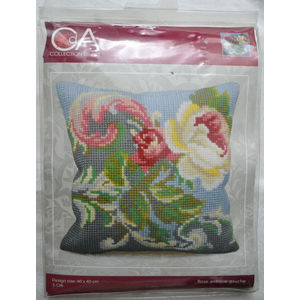 Collection D' Art Rose Antique Gauche Chunky Cross Stitch Cushion Front Kit 40x40cm