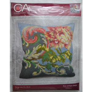 Collection D&#39; Art Rose Antique Droite Chunky Cross Stitch Cushion Front Kit 40x40cm