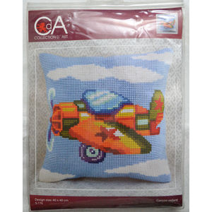 Collection D' Art Aeroplane Chunky Cross Stitch Cushion Front Kit 40 x 40cm