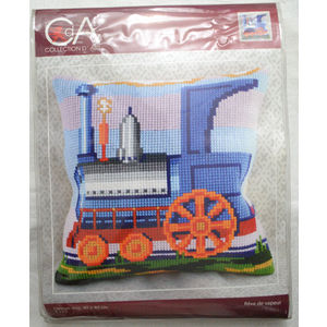 Collection D' Art Steam Train Chunky Cross Stitch Cushion Front Kit 40 x 40cm