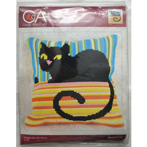 Collection D' Art Madame Cool Cat Chunky Cross Stitch Cushion Front Kit 40x40cm