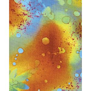 Fossil Fern Orange Lagoon (66), 112cm Wide Cotton Quilting Fabric